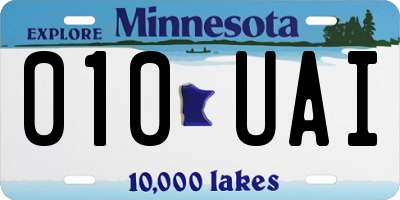 MN license plate 010UAI