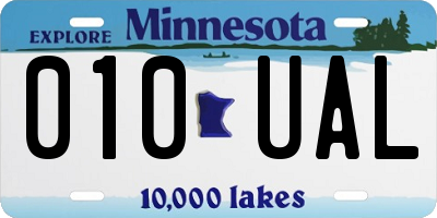 MN license plate 010UAL