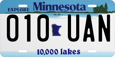 MN license plate 010UAN