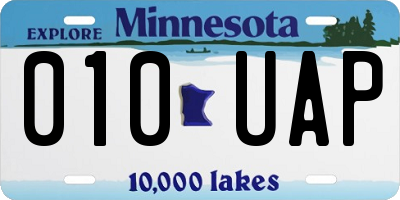 MN license plate 010UAP