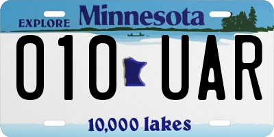 MN license plate 010UAR