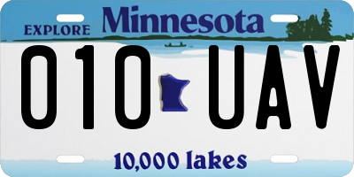 MN license plate 010UAV
