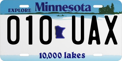 MN license plate 010UAX