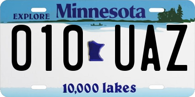 MN license plate 010UAZ