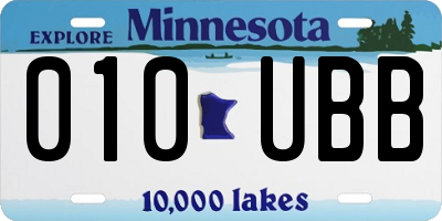 MN license plate 010UBB