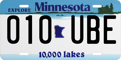 MN license plate 010UBE