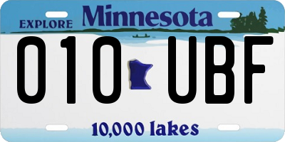 MN license plate 010UBF