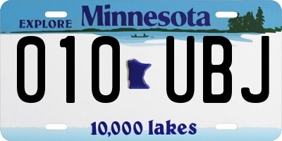MN license plate 010UBJ