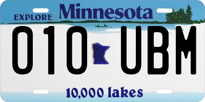 MN license plate 010UBM