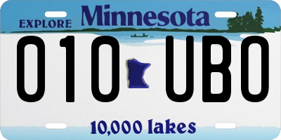 MN license plate 010UBO