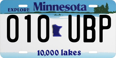 MN license plate 010UBP