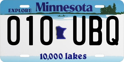 MN license plate 010UBQ