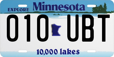 MN license plate 010UBT
