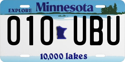 MN license plate 010UBU