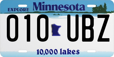 MN license plate 010UBZ