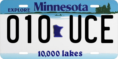 MN license plate 010UCE
