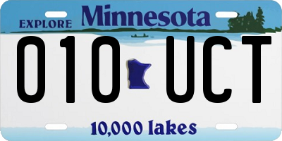 MN license plate 010UCT