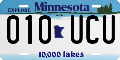 MN license plate 010UCU