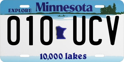 MN license plate 010UCV