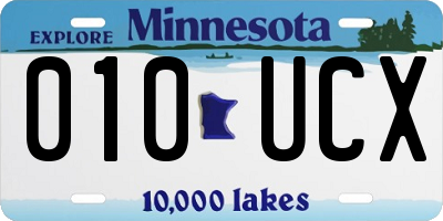 MN license plate 010UCX