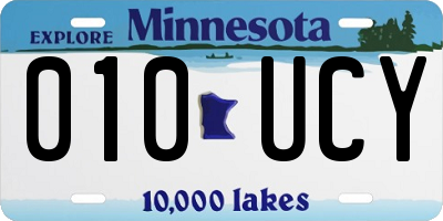 MN license plate 010UCY