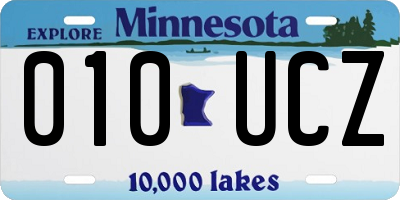 MN license plate 010UCZ