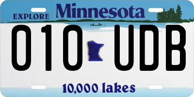 MN license plate 010UDB