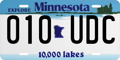 MN license plate 010UDC