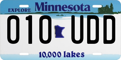 MN license plate 010UDD