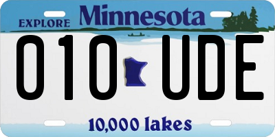 MN license plate 010UDE