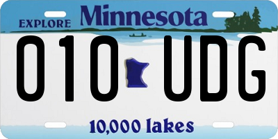 MN license plate 010UDG