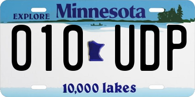 MN license plate 010UDP
