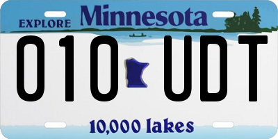 MN license plate 010UDT