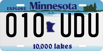 MN license plate 010UDU