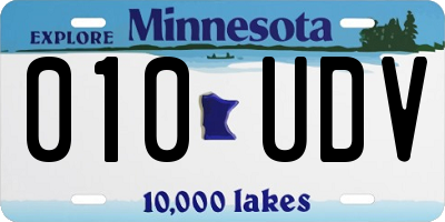 MN license plate 010UDV