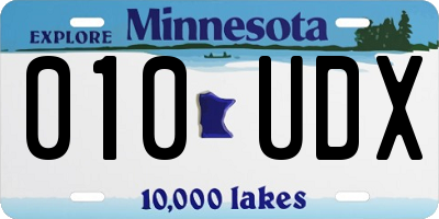 MN license plate 010UDX