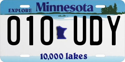 MN license plate 010UDY