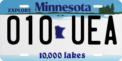 MN license plate 010UEA