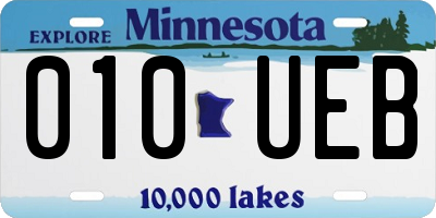 MN license plate 010UEB