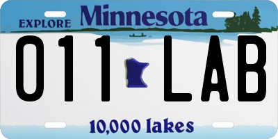 MN license plate 011LAB