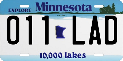 MN license plate 011LAD