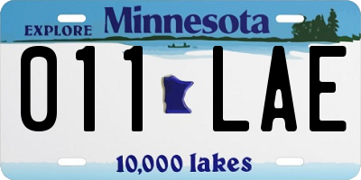 MN license plate 011LAE