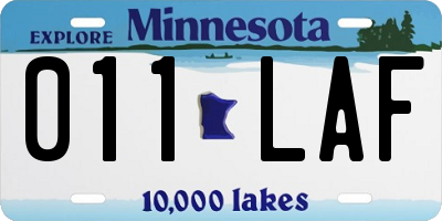 MN license plate 011LAF