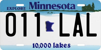 MN license plate 011LAL