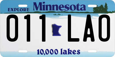 MN license plate 011LAO