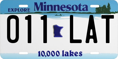 MN license plate 011LAT