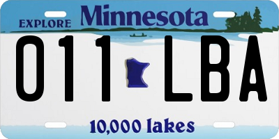 MN license plate 011LBA