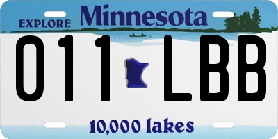 MN license plate 011LBB