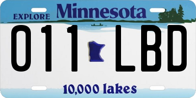 MN license plate 011LBD