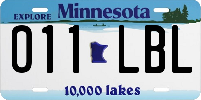 MN license plate 011LBL